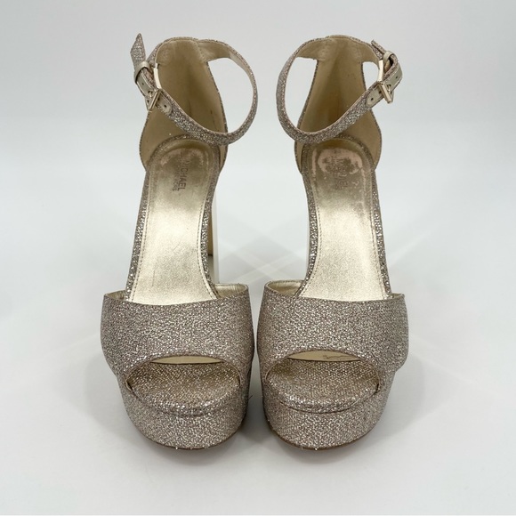 Michael Michael Kors Petra Platform Glitter High Block Heel Size 9.5 - Picture 3 of 16